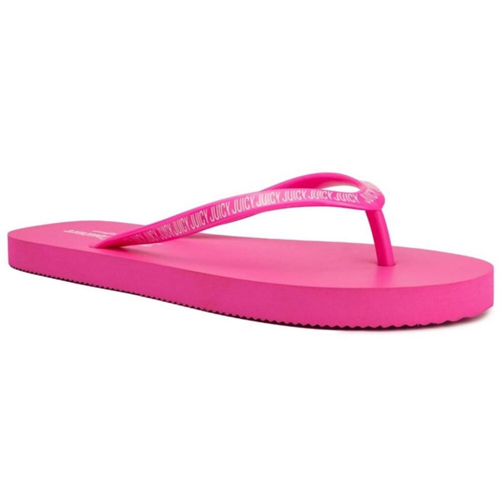 Juicy Couture Hot Pink Logo Flip Flops